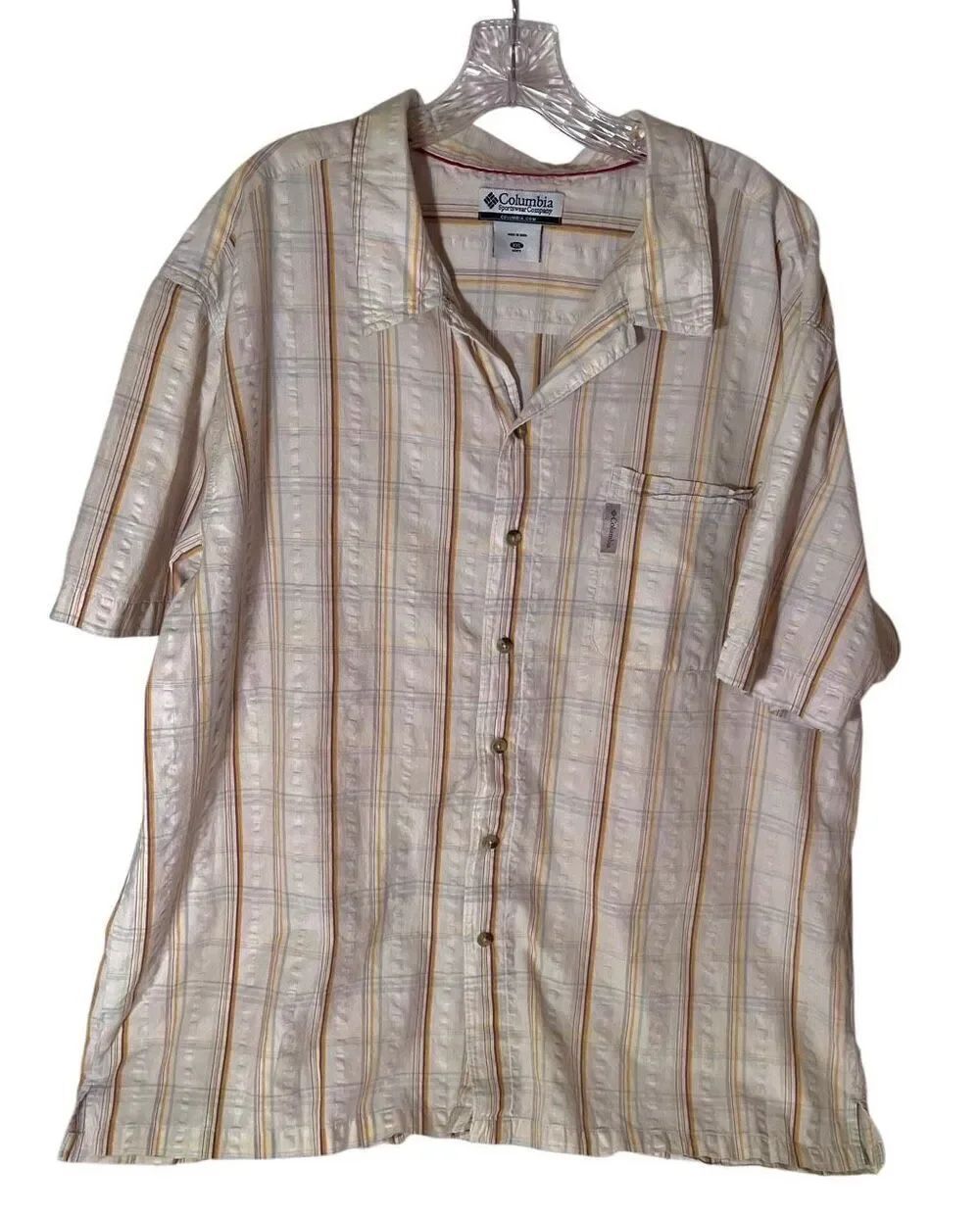 Columbia Sportswear Company Mens Multicolor Short Sleeve Button Up Shirt, Sz XXL